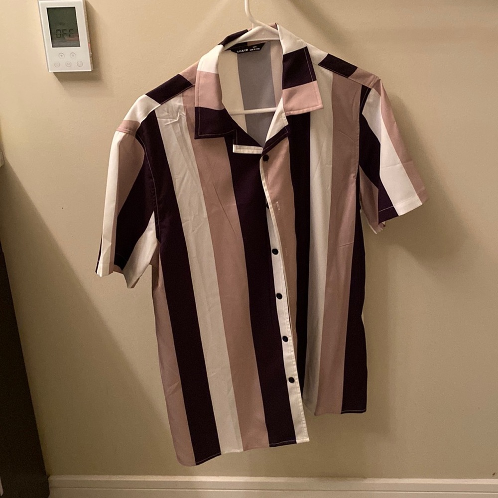 Striped shirt sleeve button down